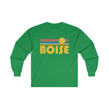 Buy irish-green Boise, Idaho Long Sleeve Shirt - Retro Unisex Shirt