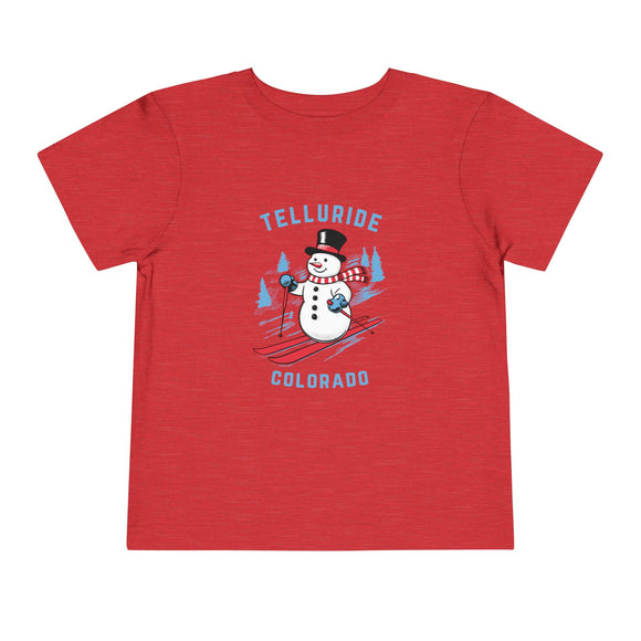 Telluride, Colorado Toddler Skiing Snowman Graphic Tee - Kids Telluride Shirt