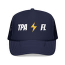 Tampa, Florida Retro Trucker Hat - Lightning Foam Cap - Lightning Black-2