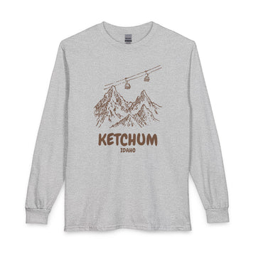 Ketchum, Idaho Long Sleeve T-Shirt - Ski Mountain Gondola - 0