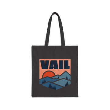 Vail, Colorado Cotton Canvas Tote Bag - 15" x 16" - 0