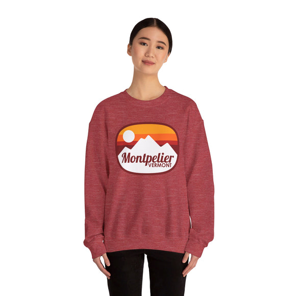 Montpelier, Vermont Sweatshirt - Unisex Retro Ombre Crewneck Montpelier Sweatshirt