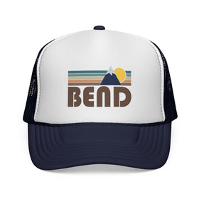 Buy dark-navy Bend, Oregon Retro Mountains Trucker Hat - Vintage Style Bend Cap