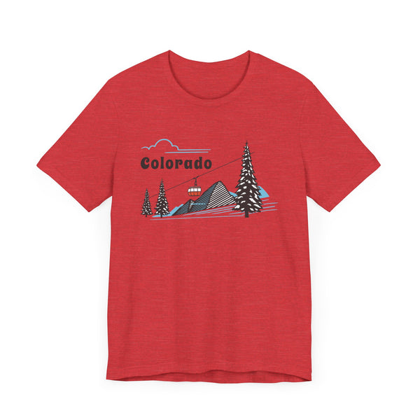 Colorado T-Shirt Retro - Adult Unisex Ski Mountain Gondola Colorado T Shirt