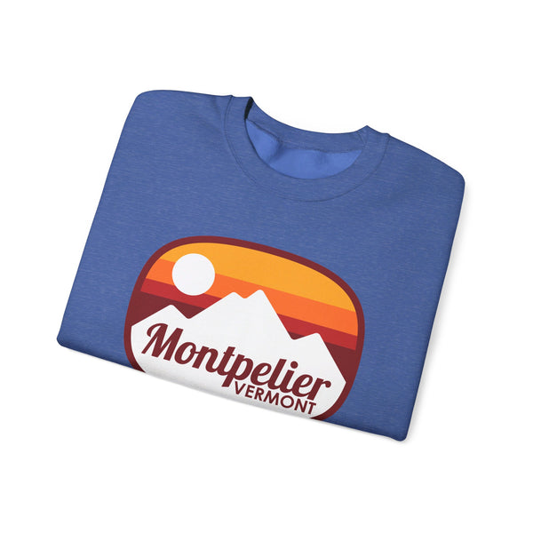 Montpelier, Vermont Sweatshirt - Unisex Retro Ombre Crewneck Montpelier Sweatshirt