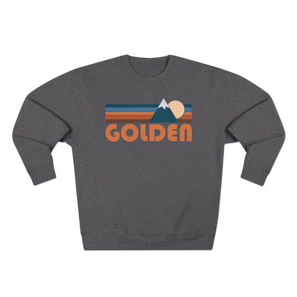 Premium Golden, Colorado Retro Mountain Graphic Sweatshirt