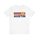 Austin, Texas T-Shirt Retro Sun Ombre Unisex Tee, Vintage Texas Tee, Mountain Sun Austin Tee, Texas Souvenir Shirt-1