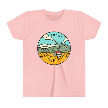 Buy pink Vermont Youth T-Shirt - Unisex Kids Vermont Shirt