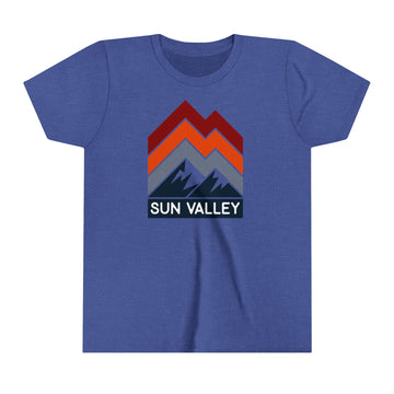 Buy heather-true-royal Sun Valley, Idaho Youth Shirt - Retro Mountain Sun Valley Kid's T-Shirt