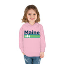 Maine Toddler Hoodie - Retro Trees Unisex Maine Toddler Sweatshirt-17