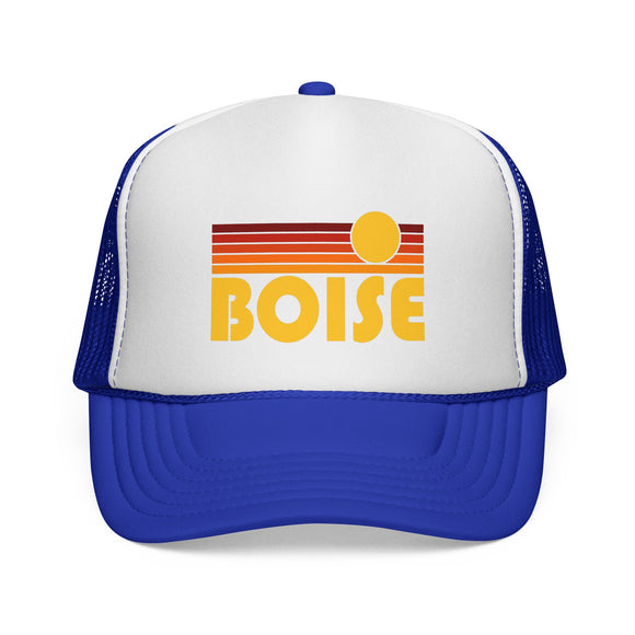 Boise, Idaho Retro Sun Trucker Hat - Vintage Style Boise Cap