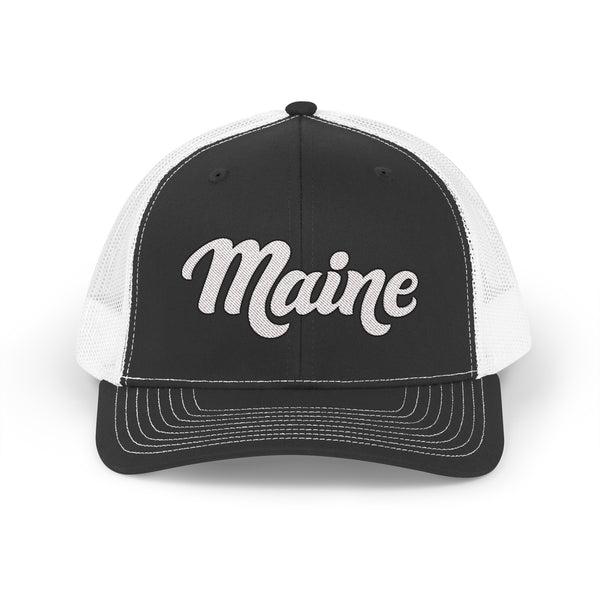 Maine Snapback Trucker Cap - Embroidered Maine Hat