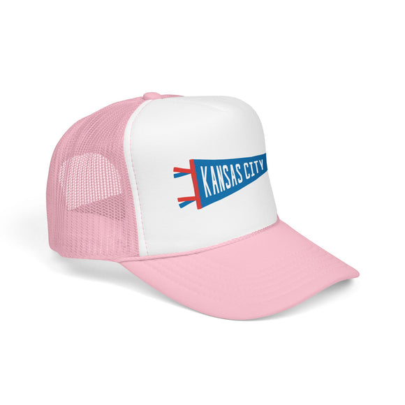 Kansas City, Missouri Pennant Trucker Hat — Retro Flag Foam Cap