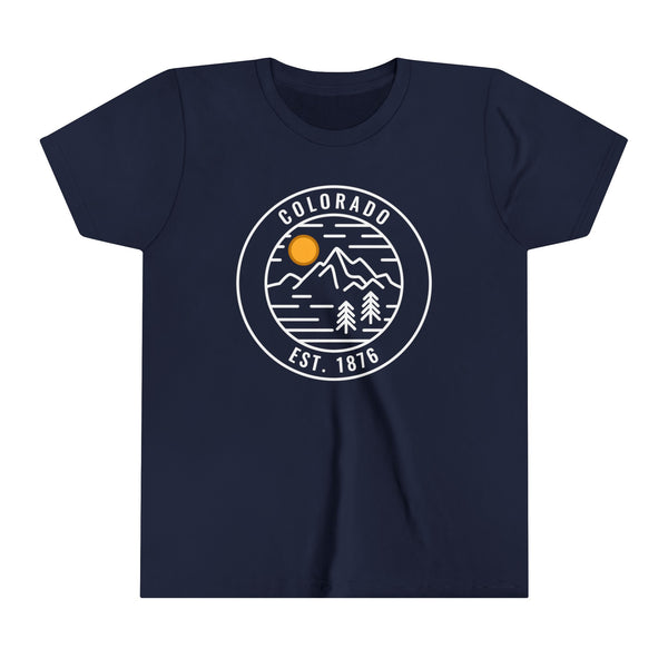 Colorado Youth Shirt - Retro Mountain Colorado Kid's T-Shirt