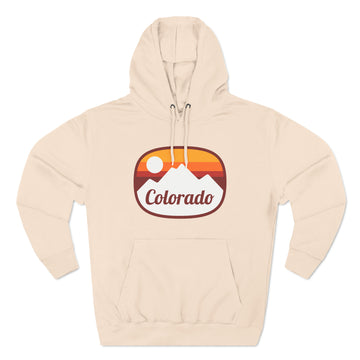 Premium Colorado Hoodie - Retro Unisex Sweatshirt - Sunset Oval