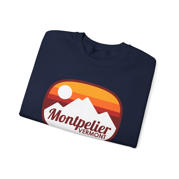 Montpelier, Vermont Sweatshirt - Unisex Retro Ombre Crewneck Montpelier Sweatshirt