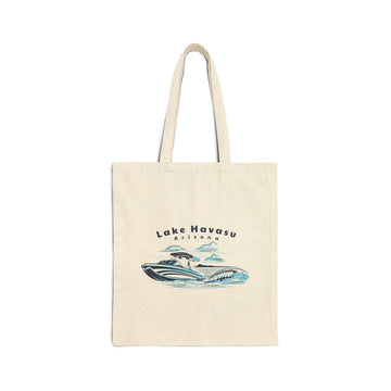 Lake Havasu, Arizona Wakeboard Boat Canvas Tote Bag - 15" x 16"