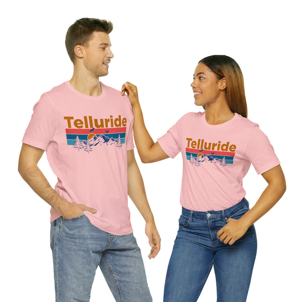Telluride, Colorado Shirt - Mountain Sunset Unisex Telluride T-Shirt