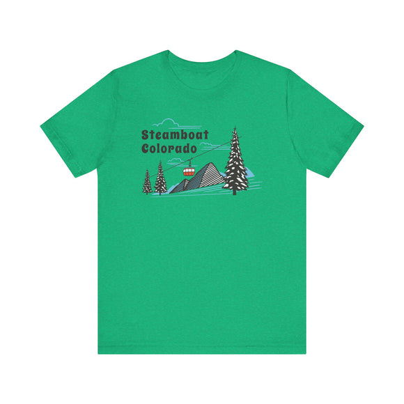 Steamboat, Colorado T-Shirt - Retro Ski Mountain Gondola Unisex Steamboat Shirt