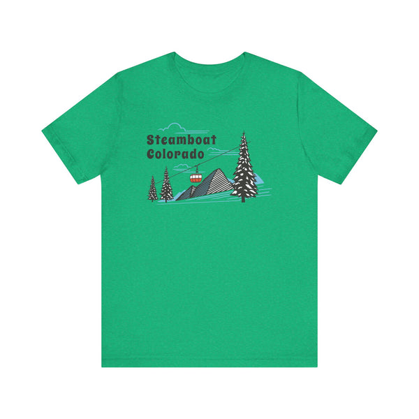 Steamboat, Colorado T-Shirt - Retro Ski Mountain Gondola Unisex Steamboat Shirt