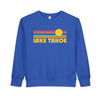 Lake Tahoe, California Toddler Sweatshirt - Retro Sun Lake Tahoe Toddler Crewneck Sweatshirt