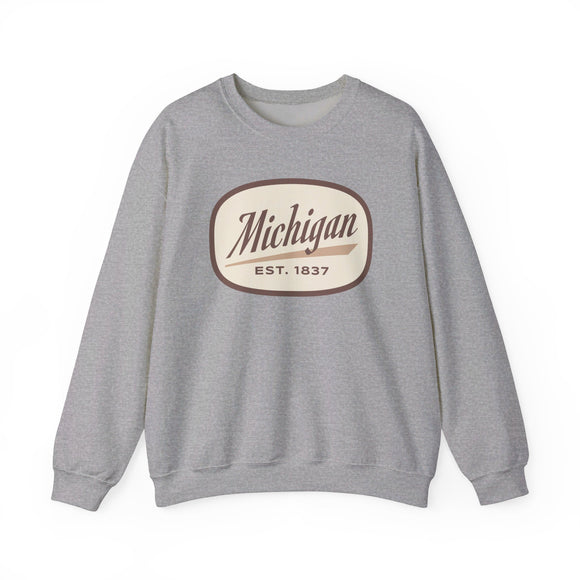 Michigan Sweatshirt - Unisex Retro Michigan Crewneck Sweatshirt