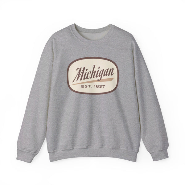 Michigan Sweatshirt - Unisex Retro Michigan Crewneck Sweatshirt