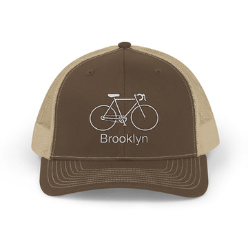 Buy brown-khaki Brooklyn, New York Snapback Trucker Cap - Embroidered Brooklyn Hat