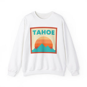 Retro Lake Tahoe, California Sweatshirt, Mountain Sun Design, Unisex Crewneck, Gift for Outdoorsy Friends, Vintage Jumper