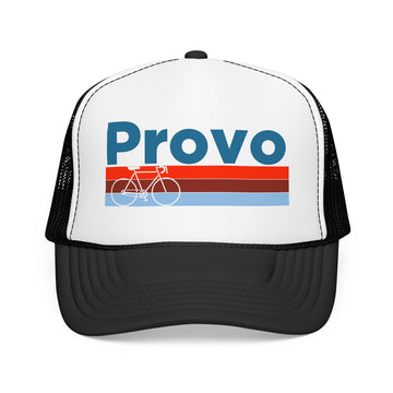 Buy black-white Provo, Utah Trucker Hat - Foam Provo Bike Cap