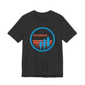 Buy dark-grey-heather Colorado T Shirt - Retro Trees Colorado Tee