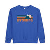 Wyoming Toddler Sweatshirt - Retro Mountain Wyoming Toddler Crewneck Sweatshirt