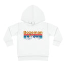 Bozeman Toddler Hoodie - Retro Mountain Sun Unisex Bozeman Toddler Sweatshirt-5