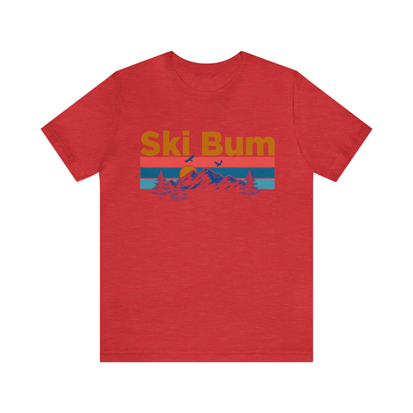 Ski Bum T-Shirt - Mountain Sunset Unisex Ski Bum Shirt