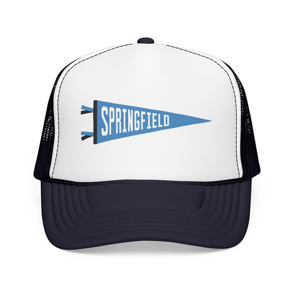 Springfield, Illinois Pennant Trucker Hat — Retro Flag Foam Cap