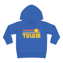 Tulum, Mexico Toddler Hoodie - Retro Sunrise Unisex Tulum Toddler Sweatshirt-1