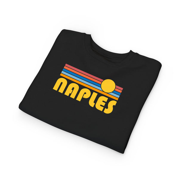 Naples, Florida Toddler Sweatshirt - Retro Sun Naples Toddler Crewneck Sweatshirt