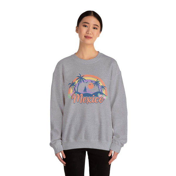 Mexico Sweatshirt - Unisex Retro Beach Mexico Crewneck Sweatshirt