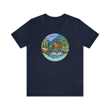 Buy navy Virginia T-Shirt - Unisex Virginia Shirt