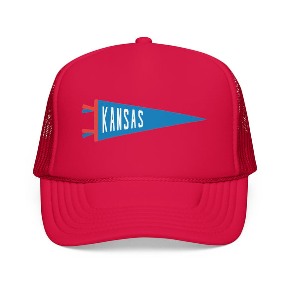 Kansas Pennant Foam Trucker Hat