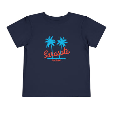 Sarasota, Florida Toddler T-Shirt - Retro Palm Tree Toddler Sarasota Shirt - Palm Script
