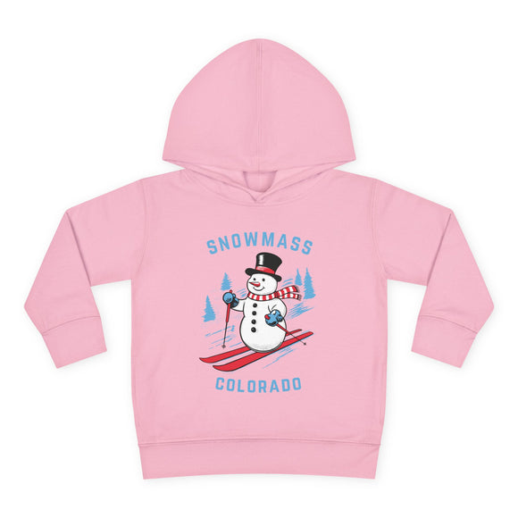 Snowmass, Colorado Toddler Hoodie - Unisex Snowmass Skiing Snowman Sweatshirt