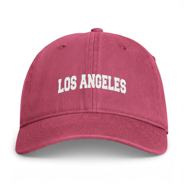 Buy crimson Los Angeles, California Washed Baseball Cap - Vintage Coastal Comfort Colors