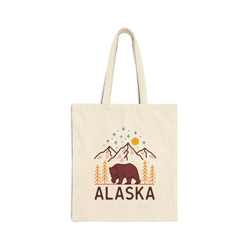 Alaska Tote Bag - Cotton Canvas Alaska Bag - Grizzly Mountain