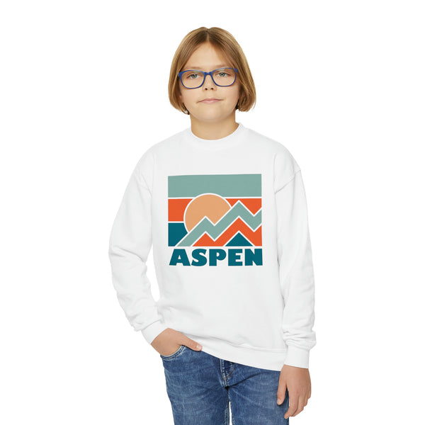 Aspen, Colorado Youth Sweatshirt - Unisex Kid's Aspen Crewneck Sweatshirt