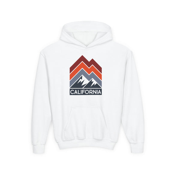 California Youth Hoodie - Retro Mountain California Youth Sweatshirt