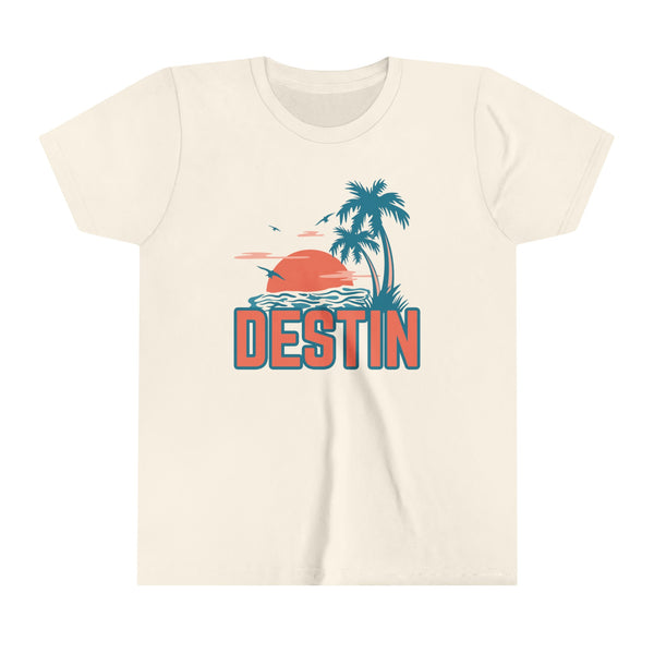 Destin, Florida Youth Shirt - Retro Palm Tree Destin Kid's T-Shirt