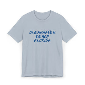 Buy light-blue Clearwater Beach T-Shirt | 100% Cotton Retro Florida Tee