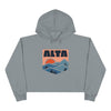 Women's Alta, Utah Crop Hoodie - Retro Mountain Crop Sweatshirt