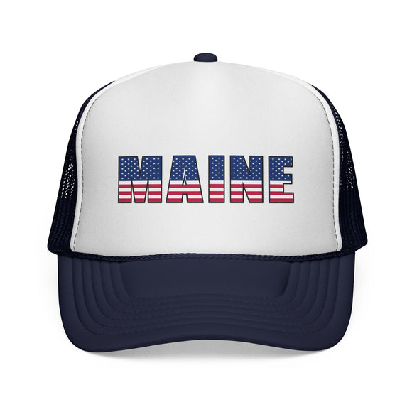 Maine Stars and Stripes Trucker Cap | American Flag State Design